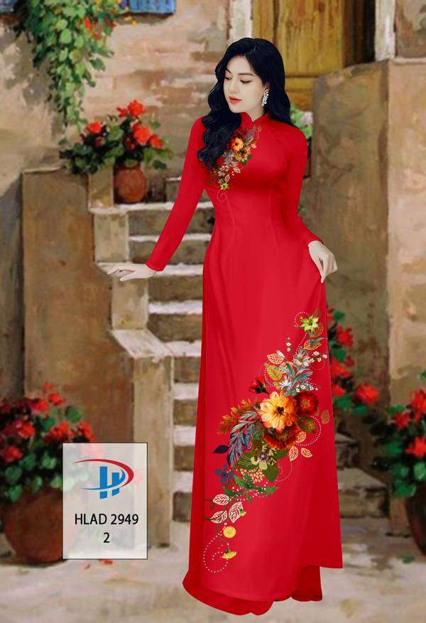 Vải Áo Dài Hoa In 3D Độc Đáo AD HLAD2949 56 Vải Áo Dài Hoa In 3D Độc Đáo AD HLAD2949