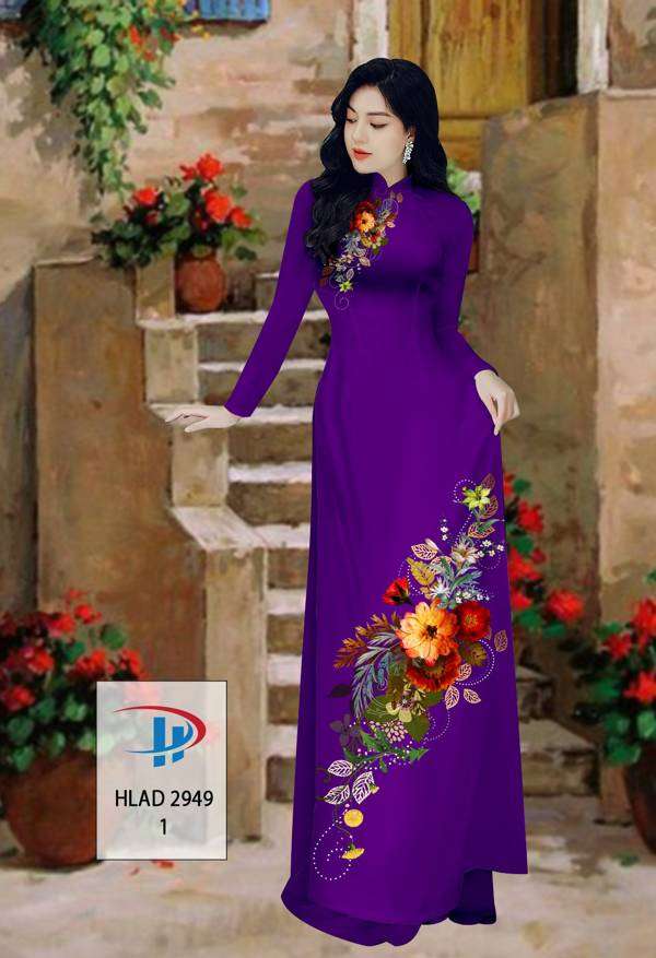 Vải Áo Dài Hoa In 3D Độc Đáo AD HLAD2949 55 Vải Áo Dài Hoa In 3D Độc Đáo AD HLAD2949