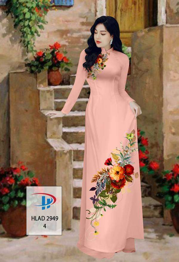 Vải Áo Dài Hoa In 3D Độc Đáo AD HLAD2949 58 Vải Áo Dài Hoa In 3D Độc Đáo AD HLAD2949