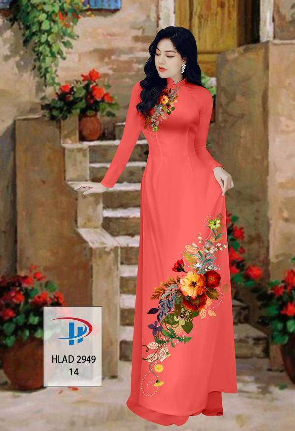 Vải Áo Dài Hoa In 3D Độc Đáo AD HLAD2949 61 Vải Áo Dài Hoa In 3D Độc Đáo AD HLAD2949