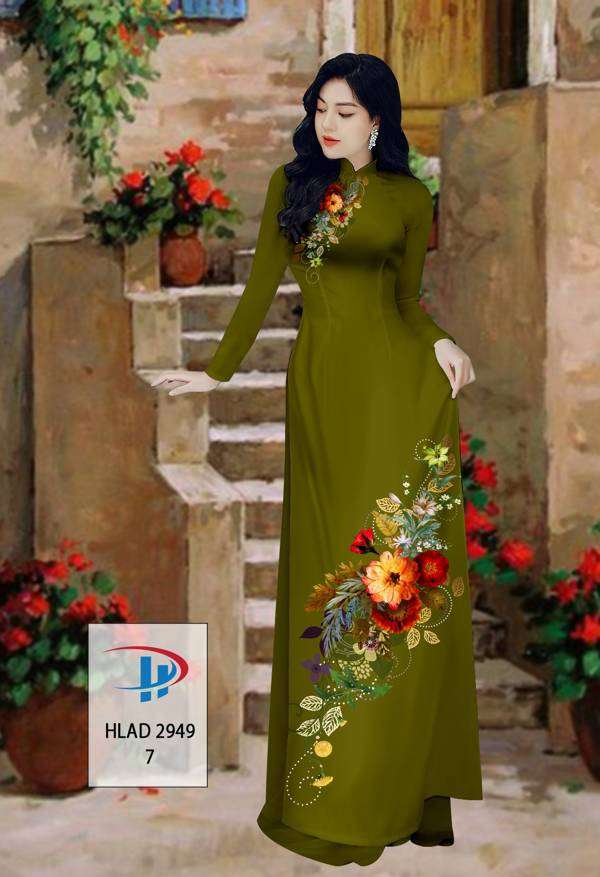 Vải Áo Dài Hoa In 3D Độc Đáo AD HLAD2949 62 Vải Áo Dài Hoa In 3D Độc Đáo AD HLAD2949