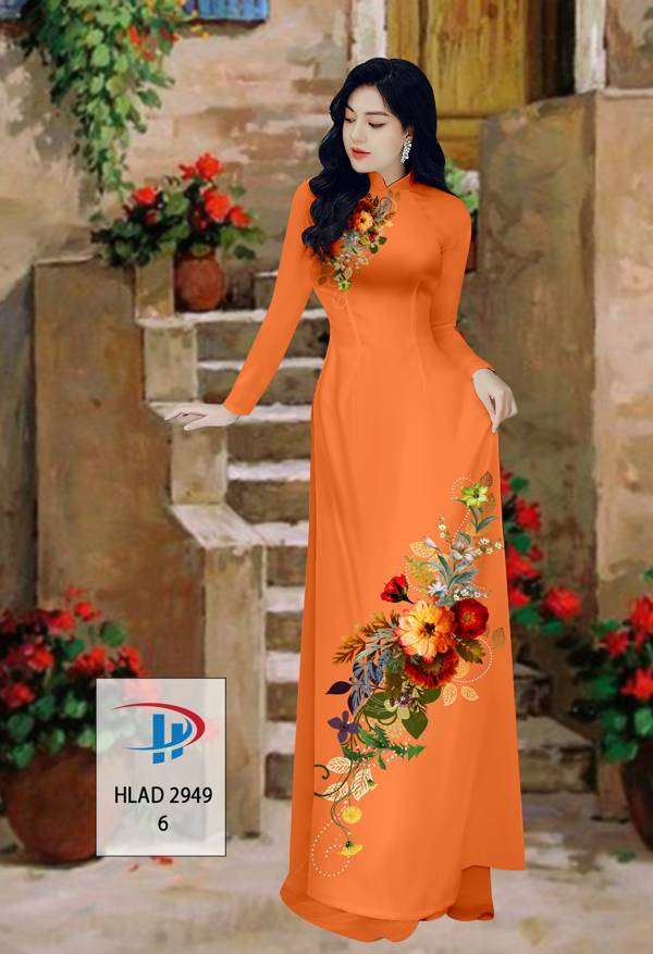 Vải Áo Dài Hoa In 3D Độc Đáo AD HLAD2949 60 Vải Áo Dài Hoa In 3D Độc Đáo AD HLAD2949
