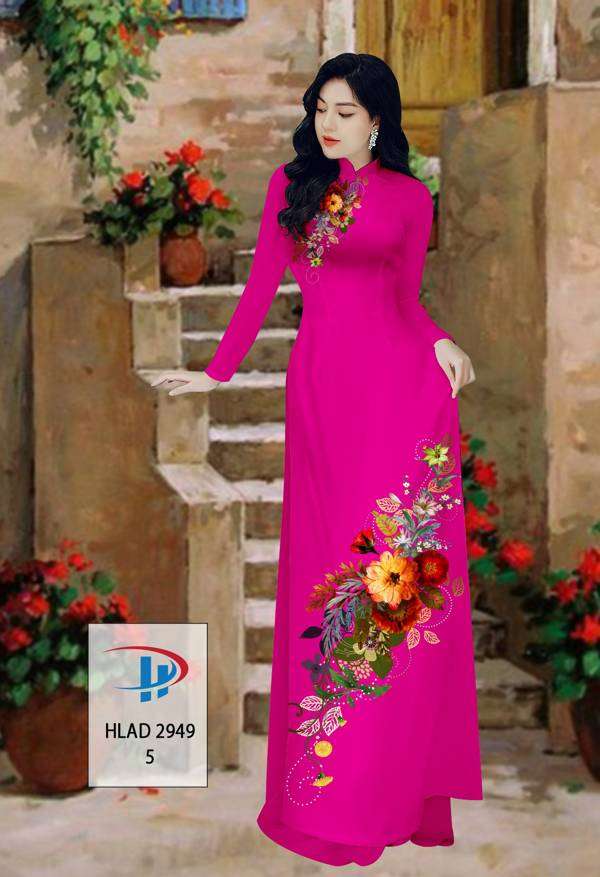 Vải Áo Dài Hoa In 3D Độc Đáo AD HLAD2949 59 Vải Áo Dài Hoa In 3D Độc Đáo AD HLAD2949