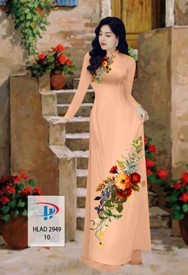 Vải Áo Dài Hoa In 3D Độc Đáo AD HLAD2949 65 Vải Áo Dài Hoa In 3D Độc Đáo AD HLAD2949