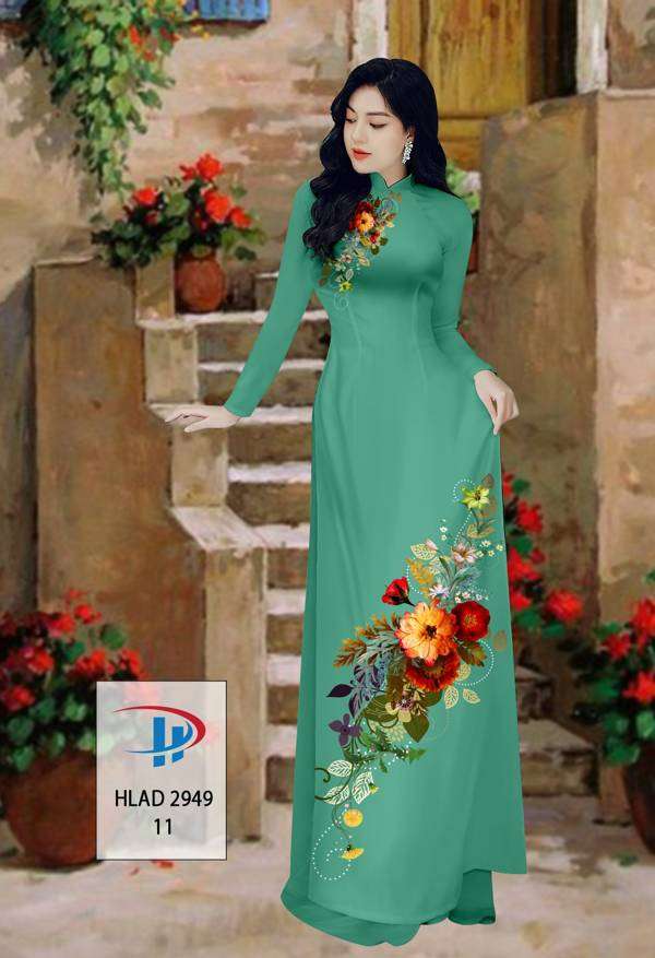 Vải Áo Dài Hoa In 3D Độc Đáo AD HLAD2949 66 Vải Áo Dài Hoa In 3D Độc Đáo AD HLAD2949