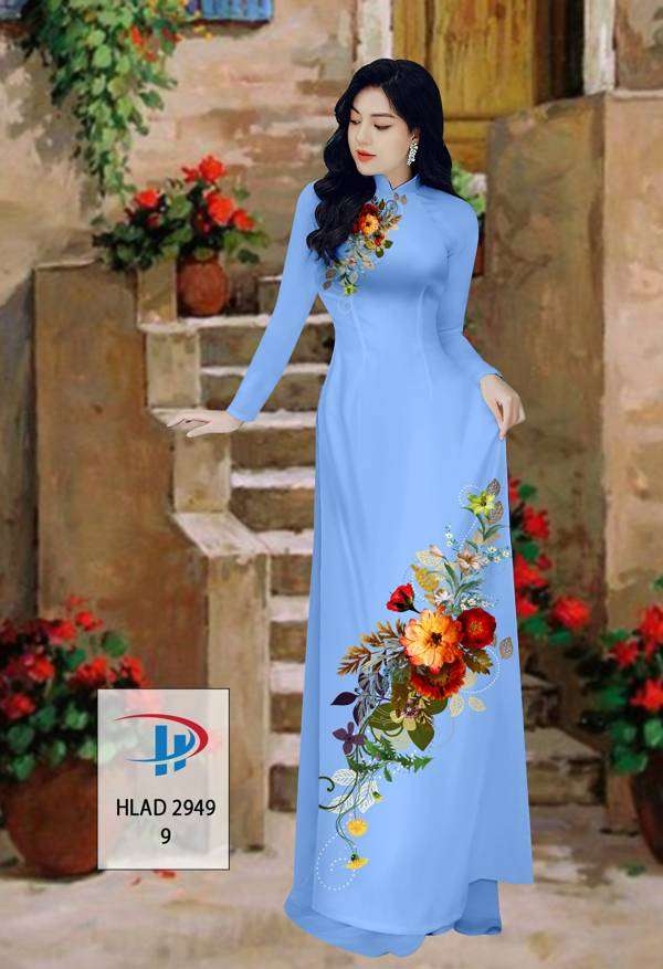 Vải Áo Dài Hoa In 3D Độc Đáo AD HLAD2949 64 Vải Áo Dài Hoa In 3D Độc Đáo AD HLAD2949