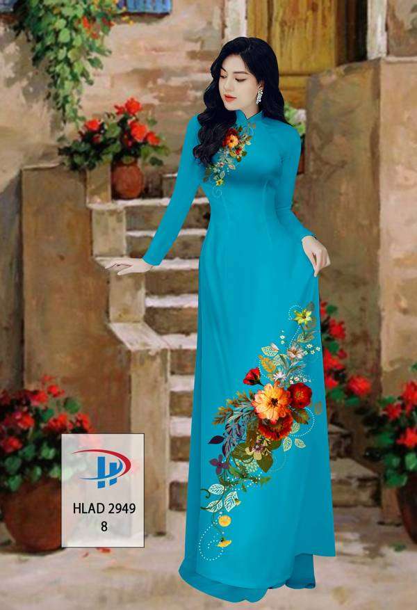 Vải Áo Dài Hoa In 3D Độc Đáo AD HLAD2949 63 Vải Áo Dài Hoa In 3D Độc Đáo AD HLAD2949