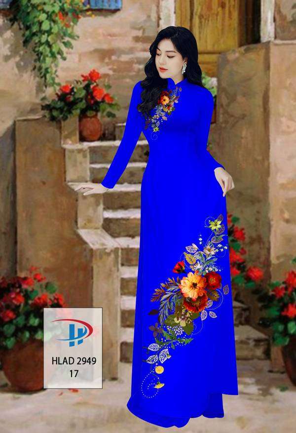 Vải Áo Dài Hoa In 3D Độc Đáo AD HLAD2949 70 Vải Áo Dài Hoa In 3D Độc Đáo AD HLAD2949