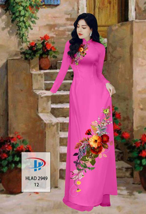 Vải Áo Dài Hoa In 3D Độc Đáo AD HLAD2949 67 Vải Áo Dài Hoa In 3D Độc Đáo AD HLAD2949