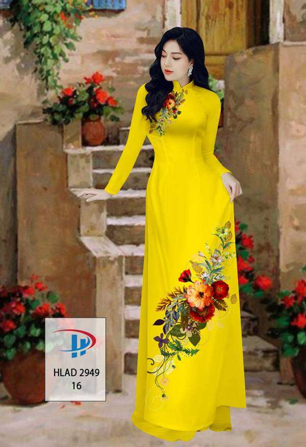 Vải Áo Dài Hoa In 3D Độc Đáo AD HLAD2949 69 Vải Áo Dài Hoa In 3D Độc Đáo AD HLAD2949