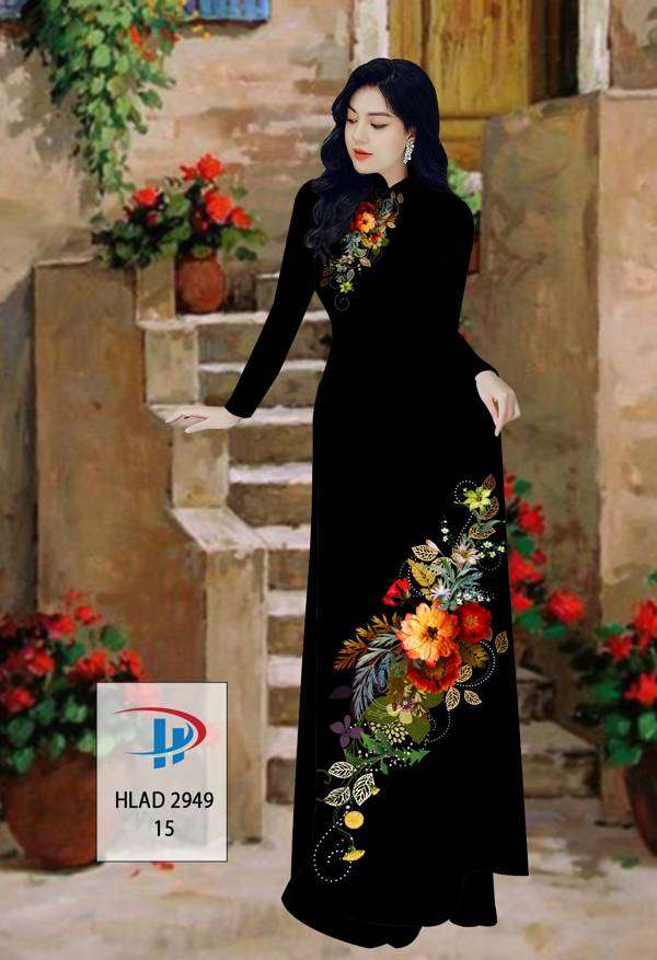 Vải Áo Dài Hoa In 3D Độc Đáo AD HLAD2949 68 Vải Áo Dài Hoa In 3D Độc Đáo AD HLAD2949