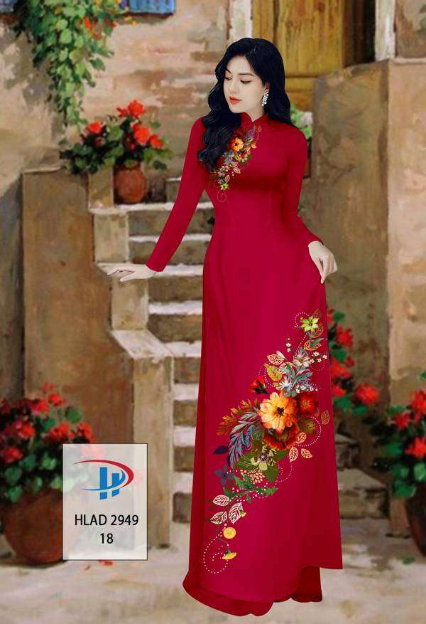 Vải Áo Dài Hoa In 3D Độc Đáo AD HLAD2949 71 Vải Áo Dài Hoa In 3D Độc Đáo AD HLAD2949