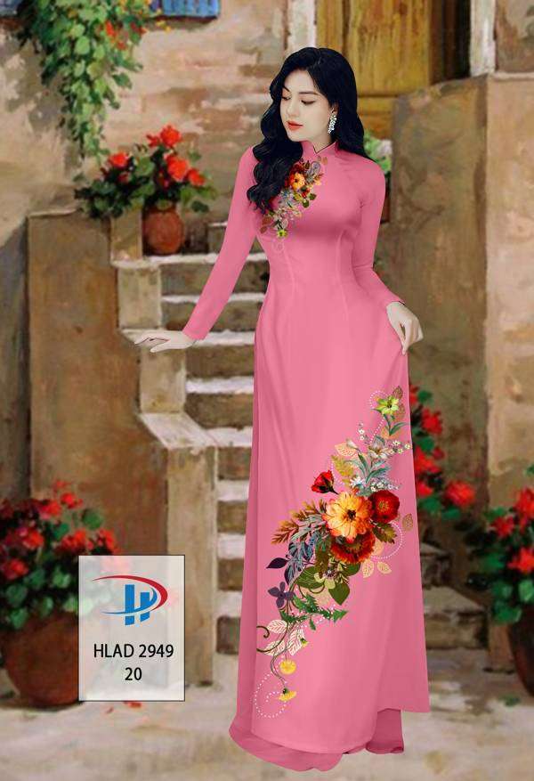 Vải Áo Dài Hoa In 3D Độc Đáo AD HLAD2949 73 Vải Áo Dài Hoa In 3D Độc Đáo AD HLAD2949