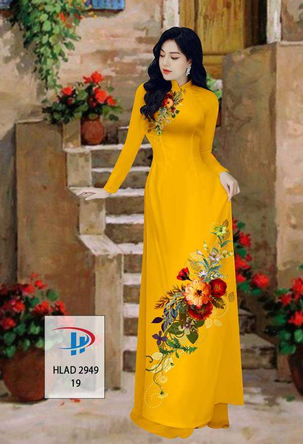 Vải Áo Dài Hoa In 3D Độc Đáo AD HLAD2949 72 Vải Áo Dài Hoa In 3D Độc Đáo AD HLAD2949