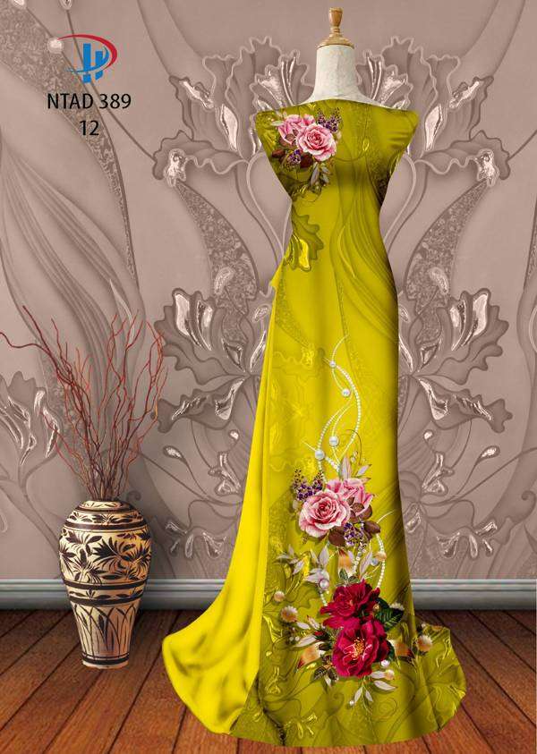 Vải Áo Dài Hoa Hồng Thiết Kế 2021 AD NTAD389 51 Vải Áo Dài Hoa Hồng Thiết Kế 2021 AD NTAD389