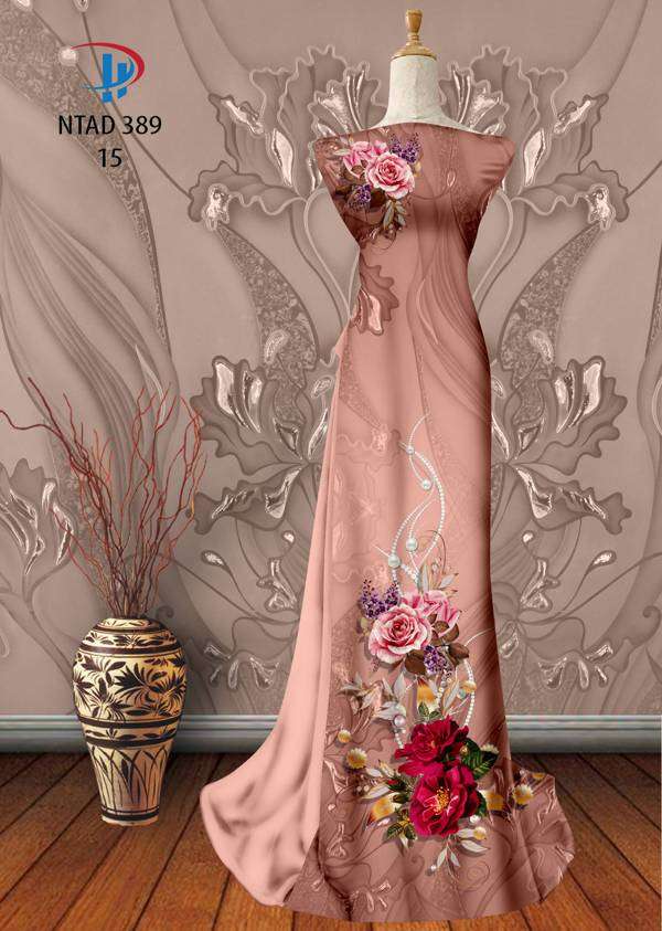 Vải Áo Dài Hoa Hồng Thiết Kế 2021 AD NTAD389 54 Vải Áo Dài Hoa Hồng Thiết Kế 2021 AD NTAD389