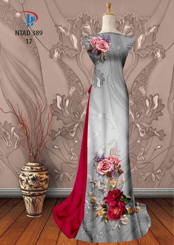 Vải Áo Dài Hoa Hồng Thiết Kế 2021 AD NTAD389 56 Vải Áo Dài Hoa Hồng Thiết Kế 2021 AD NTAD389