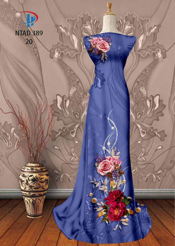 Vải Áo Dài Hoa Hồng Thiết Kế 2021 AD NTAD389 59 Vải Áo Dài Hoa Hồng Thiết Kế 2021 AD NTAD389