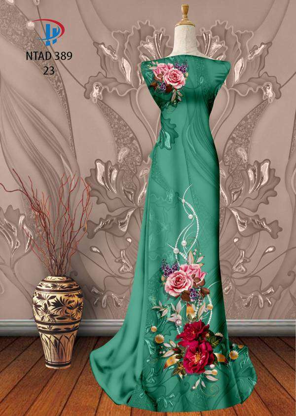Vải Áo Dài Hoa Hồng Thiết Kế 2021 AD NTAD389 63 Vải Áo Dài Hoa Hồng Thiết Kế 2021 AD NTAD389