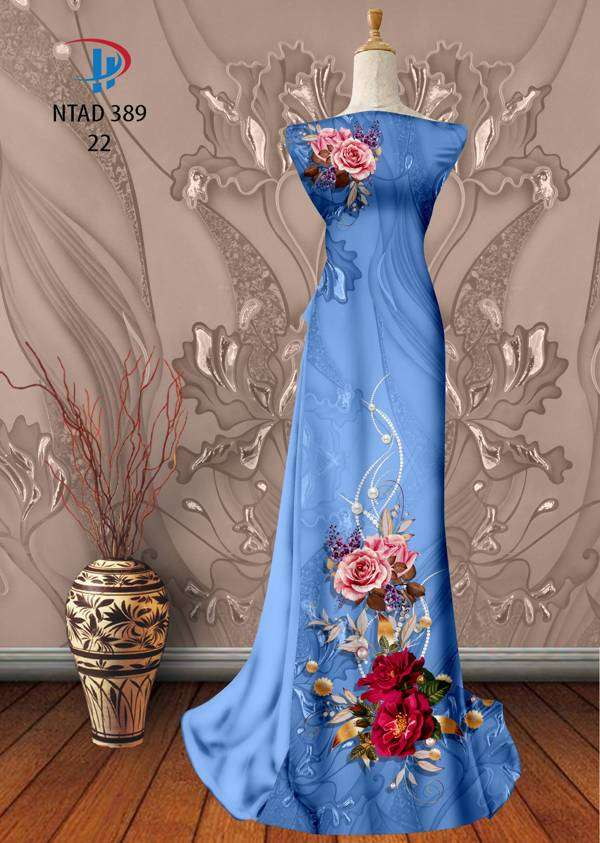 Vải Áo Dài Hoa Hồng Thiết Kế 2021 AD NTAD389 62 Vải Áo Dài Hoa Hồng Thiết Kế 2021 AD NTAD389