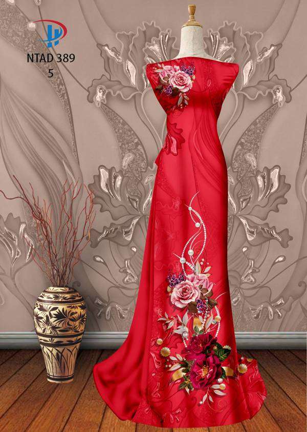 Vải Áo Dài Hoa Hồng Thiết Kế 2021 AD NTAD389 68 Vải Áo Dài Hoa Hồng Thiết Kế 2021 AD NTAD389