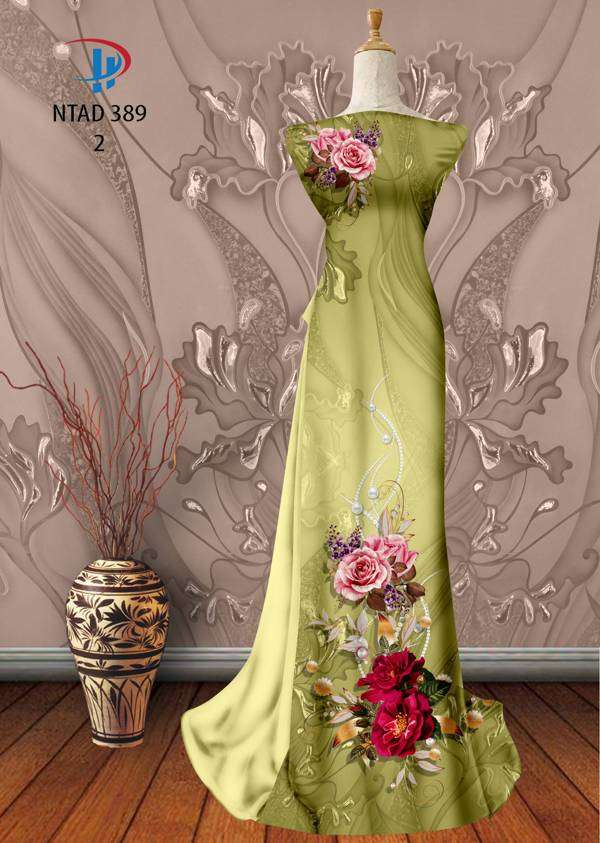 Vải Áo Dài Hoa Hồng Thiết Kế 2021 AD NTAD389 67 Vải Áo Dài Hoa Hồng Thiết Kế 2021 AD NTAD389