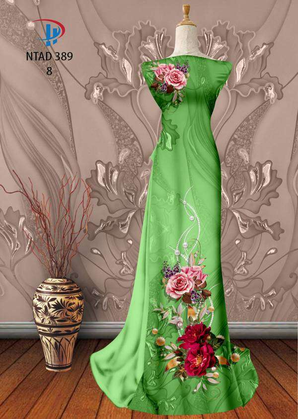 Vải Áo Dài Hoa Hồng Thiết Kế 2021 AD NTAD389 71 Vải Áo Dài Hoa Hồng Thiết Kế 2021 AD NTAD389