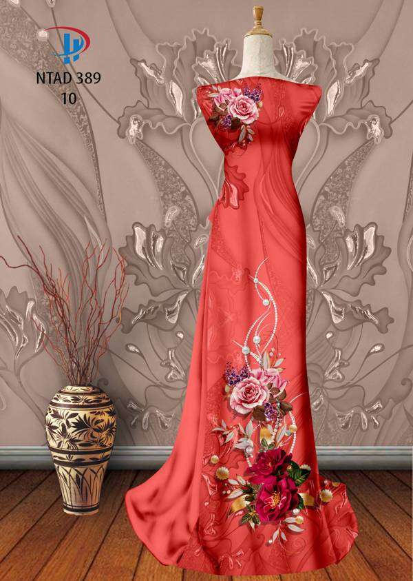 Vải Áo Dài Hoa Hồng Thiết Kế 2021 AD NTAD389 73 Vải Áo Dài Hoa Hồng Thiết Kế 2021 AD NTAD389