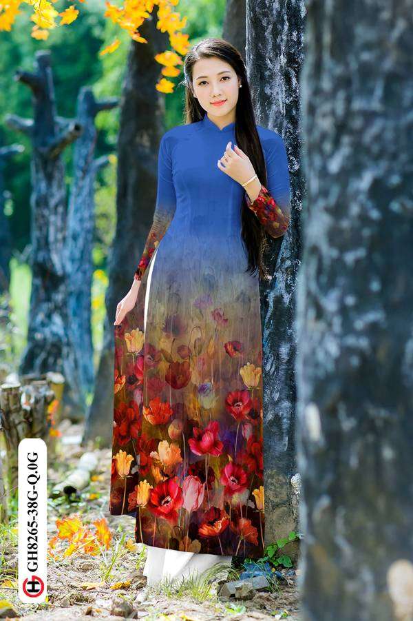 Vải Áo Dài Hoa In 3D Độc Đáo AD GH8265