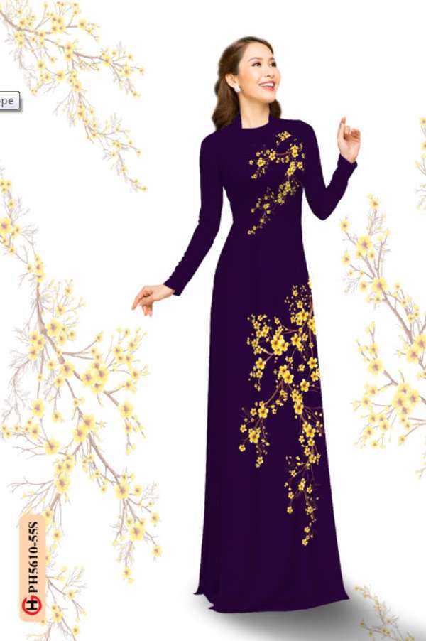 Vải Áo Dài Hoa In 3D Thiết Kế 2021 AD PH5610 44 Vải Áo Dài Hoa In 3D Thiết Kế 2021 AD PH5610