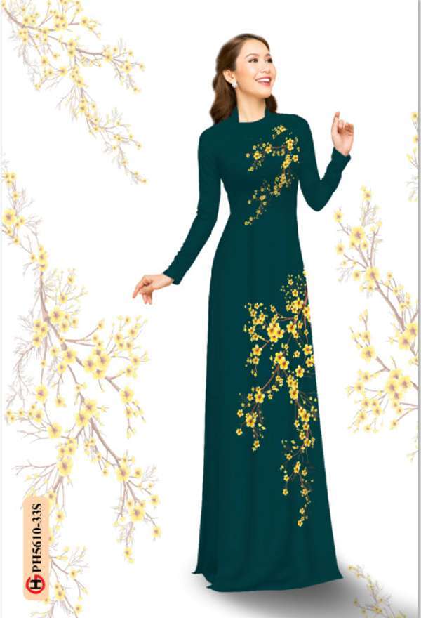 Vải Áo Dài Hoa In 3D Thiết Kế 2021 AD PH5610 46 Vải Áo Dài Hoa In 3D Thiết Kế 2021 AD PH5610