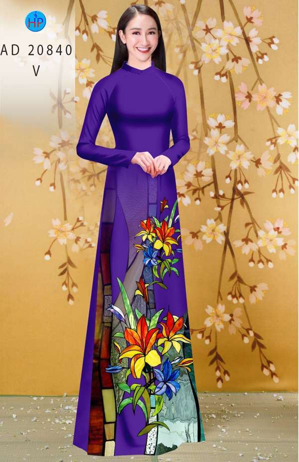 Vải Áo Dài Hoa Ly Vừa Ra AD 20840 38 Vải Áo Dài Hoa Ly Vừa Ra AD 20840
