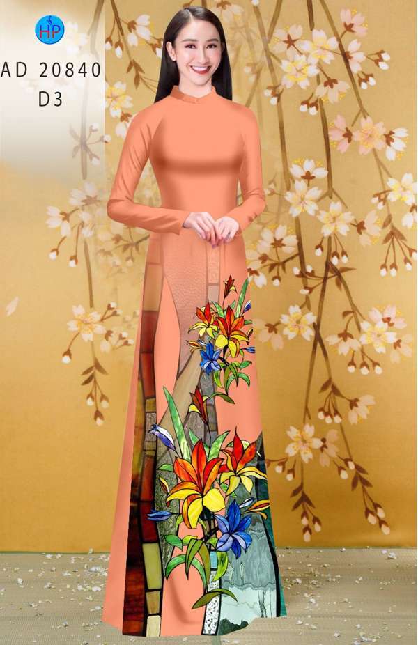 Vải Áo Dài Hoa Ly Vừa Ra AD 20840 42 Vải Áo Dài Hoa Ly Vừa Ra AD 20840