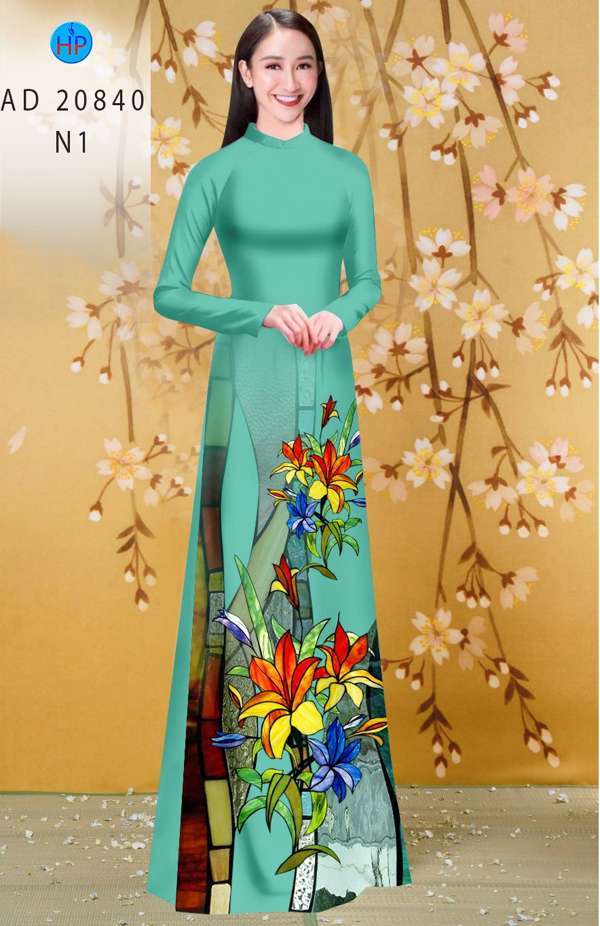 Vải Áo Dài Hoa Ly Vừa Ra AD 20840 44 Vải Áo Dài Hoa Ly Vừa Ra AD 20840