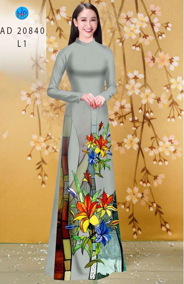 Vải Áo Dài Hoa Ly Vừa Ra AD 20840 43 Vải Áo Dài Hoa Ly Vừa Ra AD 20840