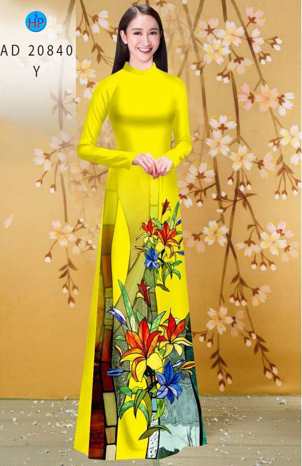 Vải Áo Dài Hoa Ly Vừa Ra AD 20840 46 Vải Áo Dài Hoa Ly Vừa Ra AD 20840