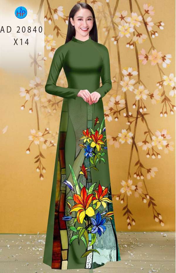 Vải Áo Dài Hoa Ly Vừa Ra AD 20840 51 Vải Áo Dài Hoa Ly Vừa Ra AD 20840