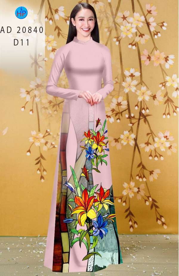 Vải Áo Dài Hoa Ly Vừa Ra AD 20840 50 Vải Áo Dài Hoa Ly Vừa Ra AD 20840