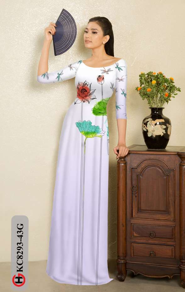 Vải Áo Dài Hoa Sen Độc Đáo AD KC8293