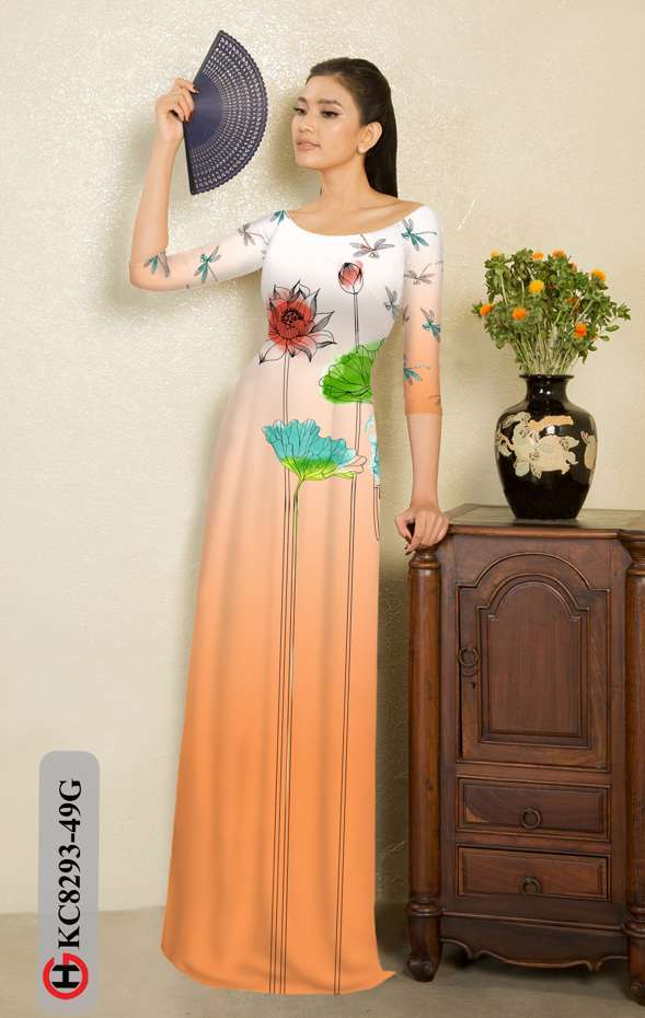 Vải Áo Dài Hoa Sen Độc Đáo AD KC8293