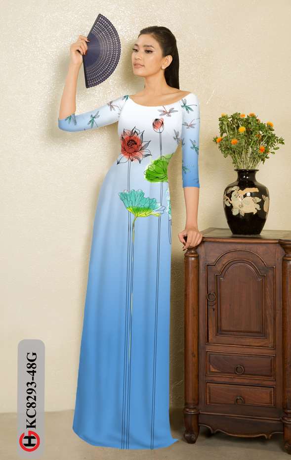 Vải Áo Dài Hoa Sen Độc Đáo AD KC8293