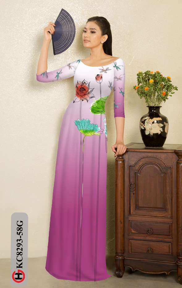 Vải Áo Dài Hoa Sen Độc Đáo AD KC8293