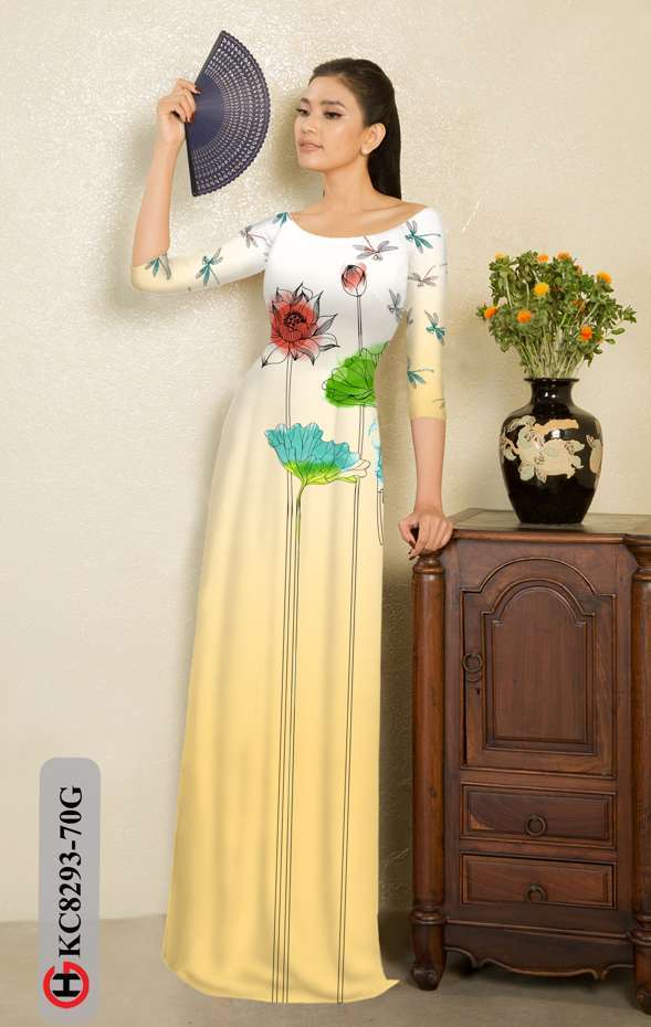 Vải Áo Dài Hoa Sen Độc Đáo AD KC8293