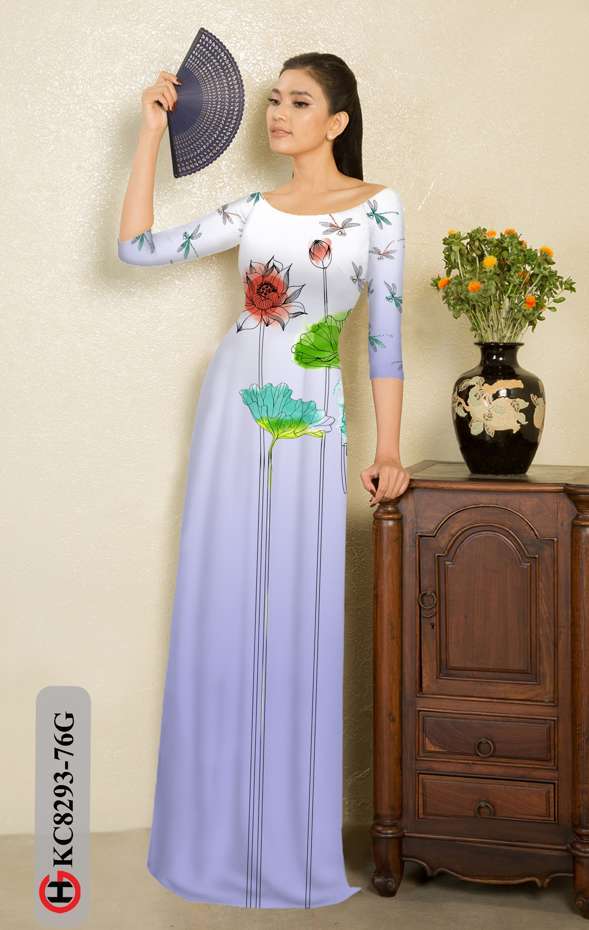 Vải Áo Dài Hoa Sen Độc Đáo AD KC8293