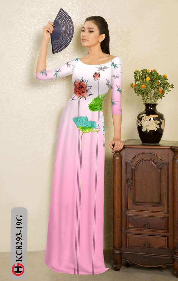 Vải Áo Dài Hoa Sen Độc Đáo AD KC8293