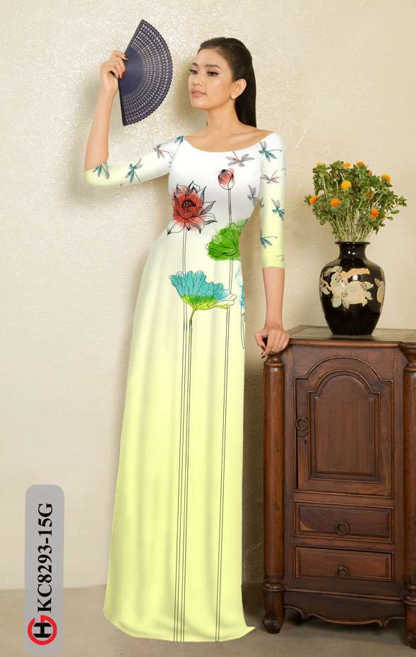 Vải Áo Dài Hoa Sen Độc Đáo AD KC8293