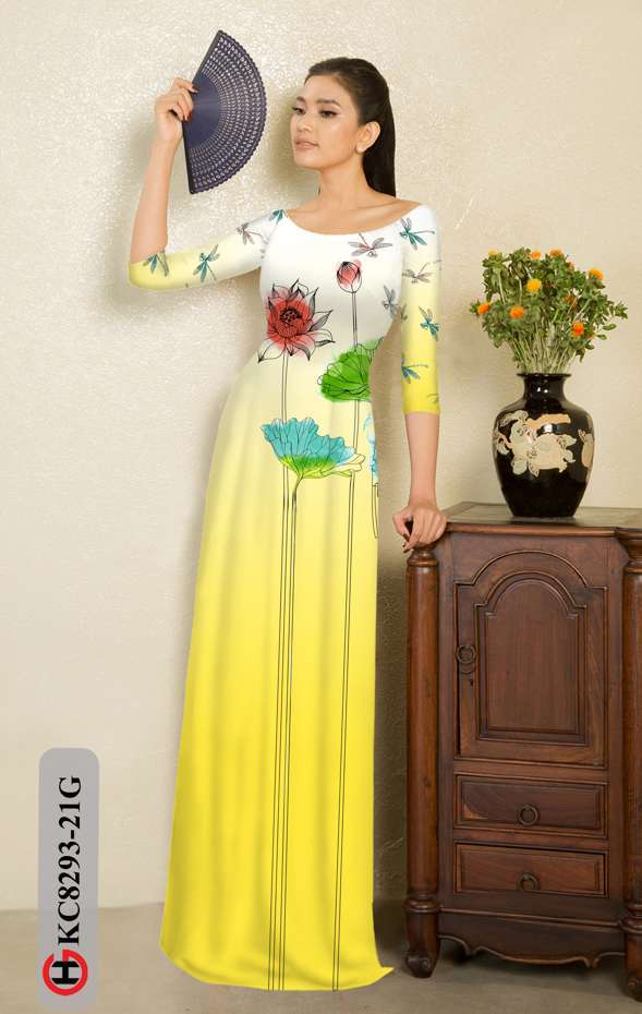 Vải Áo Dài Hoa Sen Độc Đáo AD KC8293
