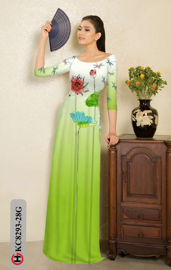 Vải Áo Dài Hoa Sen Độc Đáo AD KC8293