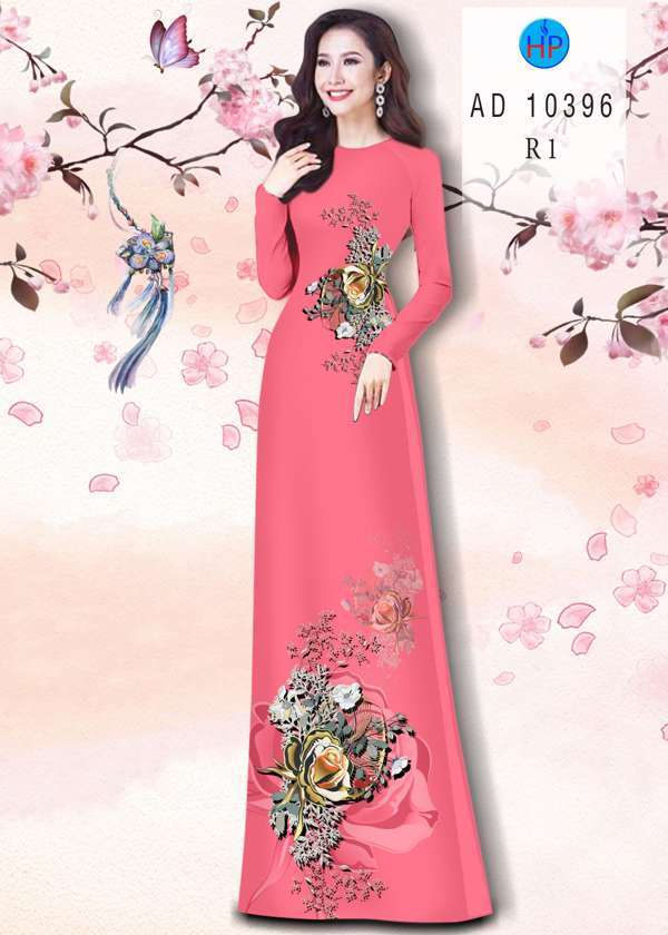 Vải Áo Dài Hoa Hồng Độc Đáo AD 10396 37 Vải Áo Dài Hoa Hồng Độc Đáo AD 10396