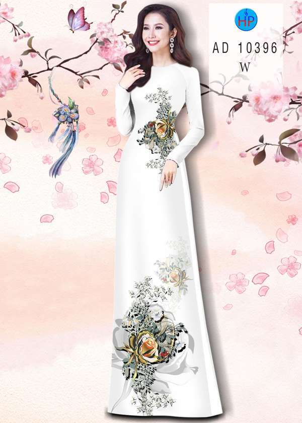 Vải Áo Dài Hoa Hồng Độc Đáo AD 10396 40 Vải Áo Dài Hoa Hồng Độc Đáo AD 10396